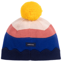 Catimini-قبعة مزيج فيسكوز وصوف لون أزرق وزهري للبنات | Childrensalon Outlet