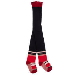 Catimini-Blue & Red Cotton Tights | Childrensalon Outlet