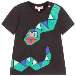 Catimini-Boys Black Cotton T-Shirt | Childrensalon Outlet