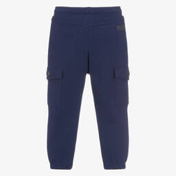 Catimini-Boys Blue Cotton Cargo Joggers | Childrensalon Outlet