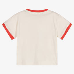 Catimini-Кремовая хлопковая футболка с яблоком | Childrensalon Outlet