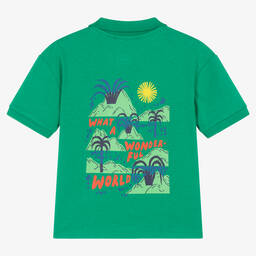 Catimini-Зеленая хлопковая рубашка поло | Childrensalon Outlet