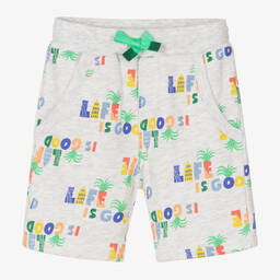 كاتامني-شورت قطن جيرسي لون رمادي فاتح للأولاد | Childrensalon Outlet