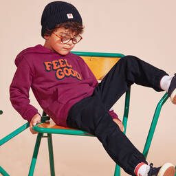 كاتامني-توب هودي قطن جيرسي لون بنفسجي | Childrensalon Outlet