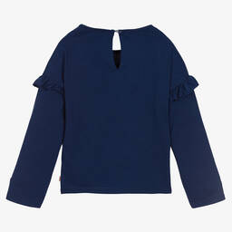 Catimini-Синий хлопковый топ с пантерами для девочек | Childrensalon Outlet