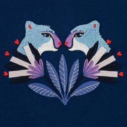 Catimini-Синий хлопковый топ с пантерами для девочек | Childrensalon Outlet