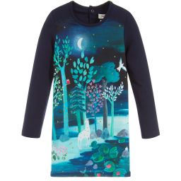 Catimini-Girls Blue Cotton Dress | Childrensalon Outlet