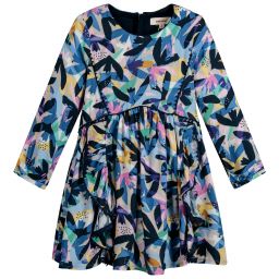 Catimini-Girls Blue Floral Crêpe Dress | Childrensalon Outlet