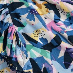 Catimini-Girls Blue Floral Crêpe Dress | Childrensalon Outlet