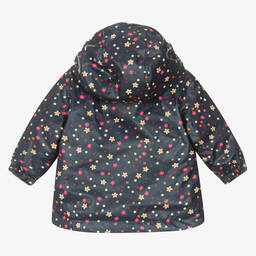 Catimini-Синяя куртка с капюшоном в цветочек | Childrensalon Outlet