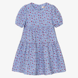 Catimini-Girls Blue Floral Print Dress | Childrensalon Outlet