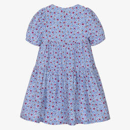 Catimini-Girls Blue Floral Print Dress | Childrensalon Outlet