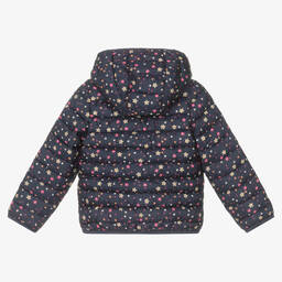 Catimini-Girls Blue Floral Puffer Jacket | Childrensalon Outlet
