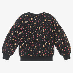 Catimini-Girls Blue Floral Sweatshirt | Childrensalon Outlet
