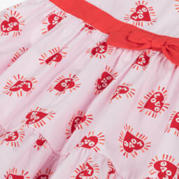 Catimini-Girls Cotton Dress with Pink Hearts | Childrensalon Outlet