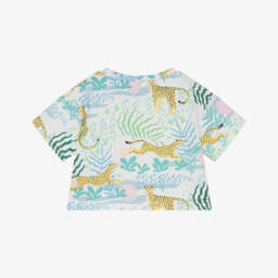 Catimini-Футболка из хлопка для девочек в джунглевом зеленом цвете | Childrensalon Outlet