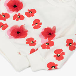 Catimini-بلوزة قطنية كريمية بنقشة زهور للبنات | Childrensalon Outlet