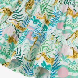 Catimini-فستان قطني أخضر بنقشة الغابة للبنات | Childrensalon Outlet