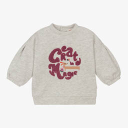 Catimini-Серый хлопковый свитшот для девочек | Childrensalon Outlet