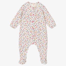 Catimini-Girls Grey Floral Babygrow | Childrensalon Outlet
