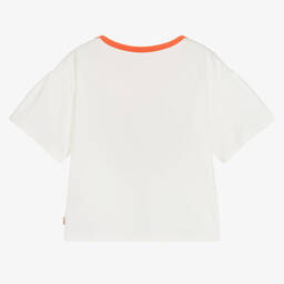 Catimini-Кремовая хлопковая футболка для девочек | Childrensalon Outlet