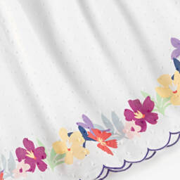 Catimini-Кремовое хлопковое платье с цветочным узором для девочек | Childrensalon Outlet