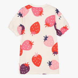 Catimini-Girls Ivory & Pink Cotton Strawberry Dress | Childrensalon Outlet