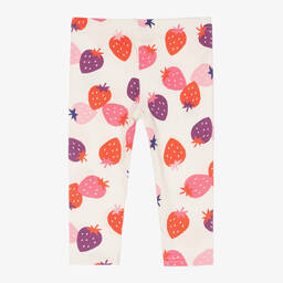 Catimini-Girls Ivory & Pink Strawberry Leggings | Childrensalon Outlet