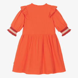 Catimini-Оранжевое хлопковое платье для девочек | Childrensalon Outlet