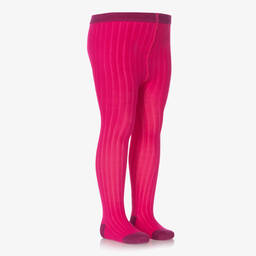 Catimini-Girls Pink Ribbed Cotton Tights | Childrensalon Outlet