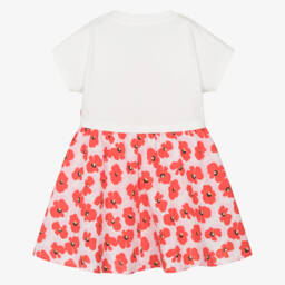 Catimini-فستان قطن فاخر للبنات بلون الخشخاش الزاهي | Childrensalon Outlet