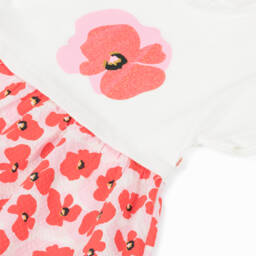 Catimini-فستان قطن فاخر للبنات بلون الخشخاش الزاهي | Childrensalon Outlet