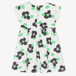 كاتامني-فستان قطن جيرسي لون أبيض بطبعة ورود | Childrensalon Outlet