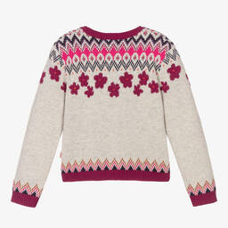 Catimini-Grey Fair Isle Knit Cardigan | Childrensalon Outlet