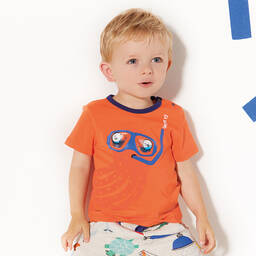 Catimini-Orange Cotton Mask T-Shirt | Childrensalon Outlet