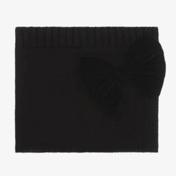 Catya-Girls Black Knit Hat & Snood Set | Childrensalon Outlet