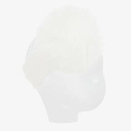 Catya-Girls Ivory Merino Pom-Pom Headband | Childrensalon Outlet