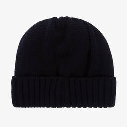 Catya-Girls Navy Blue Knitted Wool Beanie Hat | Childrensalon Outlet