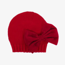 Catya-Girls Scarlet Merino Bow Beanie | Childrensalon Outlet