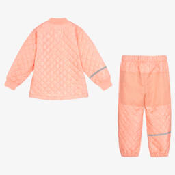 CeLaVi-Girls Coral Quilted Coat and Trousers | Childrensalon Outlet