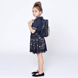 Charabia-تنورة دانتيل لون كحلي | Childrensalon Outlet