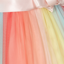 Charabia-فستان تول مقلم بطبعة ملونة | Childrensalon Outlet