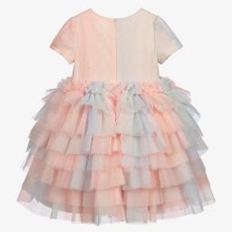 Charabia-فستان تول غليتر لون زهري وأخضر وأزرق | Childrensalon Outlet