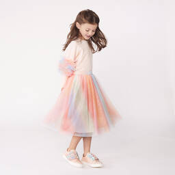 Charabia-تنورة ميدي تول غليتر لون زهري | Childrensalon Outlet