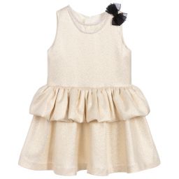 Charabia-Girls Gold Brocade Dress | Childrensalon Outlet
