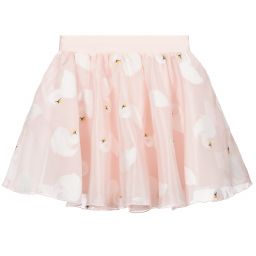 Charabia-Pink Organza Swan Skirt | Childrensalon Outlet