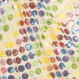 Charabia-فستان شيفون لون أصفر مزين بترتر | Childrensalon Outlet