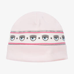 Chiara Ferragni Kids-Baby Girls Pink Cotton Hat | Childrensalon Outlet