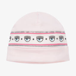 Chiara Ferragni Kids-Baby Girls Pink Cotton Hat | Childrensalon Outlet