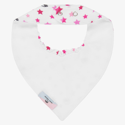 Chiara Ferragni Kids-Белый слюнявчик с глазами и звездами для малышек | Childrensalon Outlet